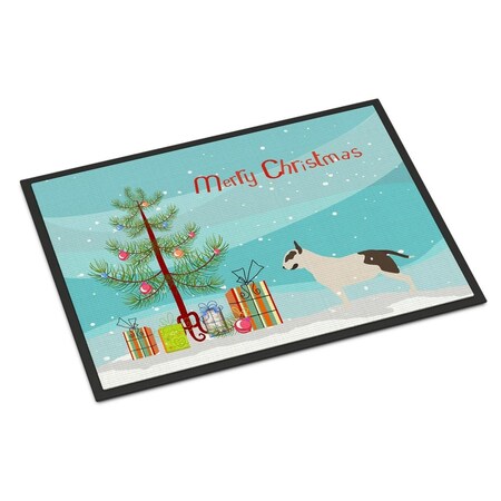 Carolines Treasures Bull Terrier Merry Christmas Tree Indoor or Outdoor Mat 18x27 BB2996MAT